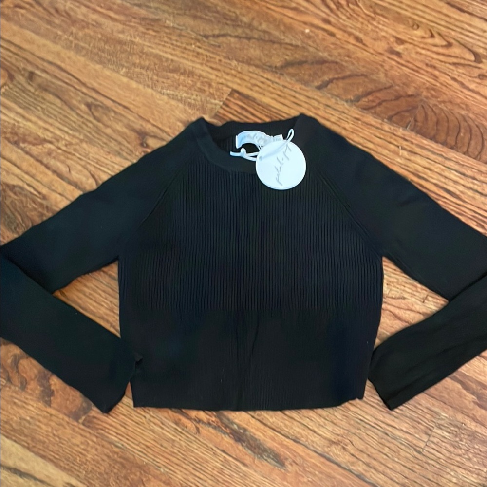 PETAL AND PUP Black Long Sleeve Women's crop Top